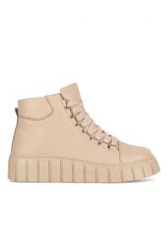 Sergio Bardi Botki WI23-B1025-01SB Beżowy. Brązowe botki Sergio Bardi, bez wzorów, bez obcasa, na koturnie, bez zapięcia. Za 174.99 zł.