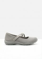 Baleriny Skechers na elastycznej podeszwie. Brązowe baleriny bonprix, bez wzorów, bez obcasa, bez zapięcia. Za 189.99 zł.