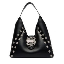 Torebka Just Cavalli. Czarne torebki klasyczne Just Cavalli, bez wzorów, klasyczne, bez dodatków. Za 869.99 zł.