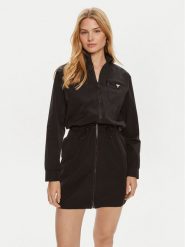 Guess Sukienka codzienna Aurelie V4YK01 WG982 Czarny Regular Fit. Czarne sukienki Guess, na co dzień, xxs, z aplikacjami, z syntetyku, bez kołnierzyka, bez ramiączek, proste. Za 219.99 zł.