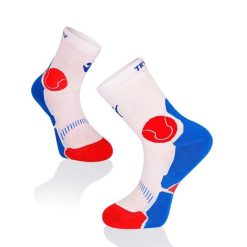 Skarpety tenisowe Fusion w kolorze czerwonym, białym i niebieskim. Białe skarpetki TRY TO FLY, bez wzorów. W wyprzedaży za 58.11 zł.