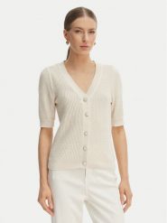 Morgan Kardigan 261-MYRTILE Beżowy Slim Fit. Brązowe swetry Morgan, xs, bez wzorów, z bawełny, bez ramiączek. Za 229.99 zł.