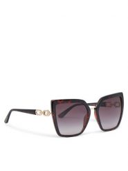 Guess Okulary przeciwsłoneczne GU00160 Brązowy. Brązowe okulary przeciwsłoneczne Guess, z aplikacjami, z tworzywa sztucznego, plastikowe. Za 429.99 zł.