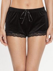 Hunkemöller Szorty piżamowe Scallop 169177 Czarny Feminine Fit. Czarne piżamy Hunkemöller, xl, bez wzorów, z syntetyku, bez kołnierzyka, bez ramiączek. Za 89.99 zł.