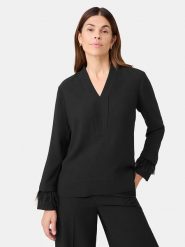 Gerry Weber Bluzka w kolorze czarnym rozmiar: 36. Czarne bluzki Gerry Weber, bez wzorów, bez kołnierzyka, bez ramiączek. Za 123.25 zł.