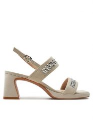 Caprice Sandały 9-28315-42 Szary. Szare sandały Caprice, bez wzorów, ze skóry, bez obcasa, na słupku, bez zapięcia. Za 214.99 zł.