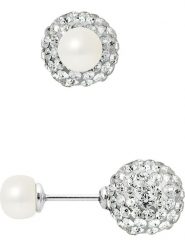Mitzuko Srebrne kolczyki-wkrętki z perłami rozmiar: onesize. Białe kolczyki Mitzuko, z kryształem, srebrne. Za 260.99 zł.