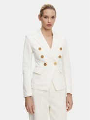 Balmain Marynarka DF1SG170DB69 Biały Slim Fit. Białe marynarki i żakiety Balmain, bez wzorów, z bawełny, bez ramiączek. Za 6,919.00 zł.