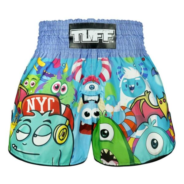 Spodenki treningowe TUFF Party Monster. Niebieskie szorty sportowe TUFF, bez wzorów, z materiału, na fitness i siłownię. Za 149.00 zł.
