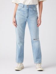 Wrangler Dżinsy - Regular fit - w kolorze błękitnym rozmiar: W30/L34. Niebieskie jeansy Wrangler, l, z aplikacjami, z podwyższonym stanem. Za 163.26 zł.