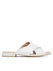 Caprice Klapki 9-27101-46 Biały. Białe klapki Caprice, bez wzorów, ze skóry, bez obcasa, bez zapięcia. Za 206.99 zł.