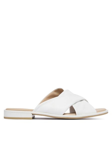 Caprice Klapki 9-27101-46 Biały. Białe klapki Caprice, bez wzorów, ze skóry, bez obcasa, bez zapięcia. Za 206.99 zł.
