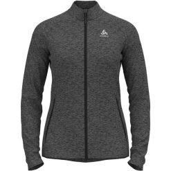 Bluza rozpinana bez kaptura damska ODLO Tencia Mid Layer Full Zip. Czarne bluzy ODLO, bez wzorów, bez kaptura, trekkingowe. Za 348.70 zł.