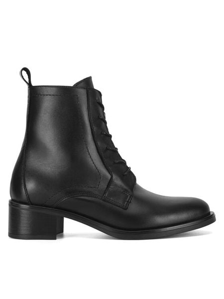 GINO ROSSI Trzewiki DOTTY-26204PE Czarny. Czarne botki Gino Rossi, bez wzorów, ze skóry, bez obcasa, na słupku, bez zapięcia. Za 329.99 zł.