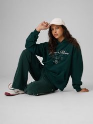 4F Bluza dresowa loose z kapturem damska - zielona XL. Zielone bluzy z kapturem 4f, l, bez wzorów, z dresówki, z kapturem. Za 169.99 zł.