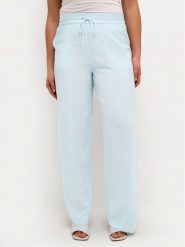 Kaffe Spodnie materiałowe Milia 10508314 Błękitny Loose Fit. Niebieskie spodnie materiałowe Kaffe, bez wzorów, ze lnu. Za 179.99 zł.