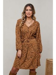 Plus Size Company Sukienka "Liliana" w kolorze karmelowym rozmiar: 40. Brązowe sukienki Plus Size Company, plus size, bez wzorów, klasyczne, bez kołnierzyka, plus size, bez ramiączek, midi. Za 95.46 zł.