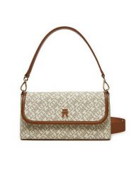 Tommy Hilfiger Torebka AW0AW17341 Beżowy. Brązowe torebki klasyczne Tommy Hilfiger, bez wzorów, ze skóry, bez dodatków. Za 469.99 zł.