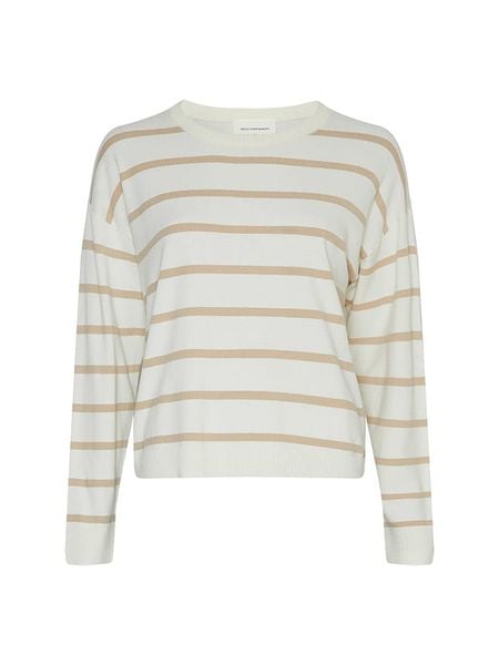 MOSS COPENHAGEN Sweter w kolorze kremowym rozmiar: S/M. Brązowe swetry Moss Copenhagen, m, bez wzorów, z wiskozy, klasyczne, bez ramiączek. Za 139.87 zł.