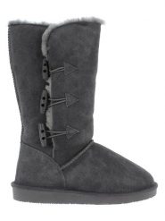 NICEBAY Skórzane kozaki zimowe "Meander" w kolorze ciemnoszarym rozmiar: 38. Szare kozaki NICEBAY, na zimę, bez wzorów, z materiału, eleganckie, bez obcasa, bez zapięcia. Za 260.99 zł.