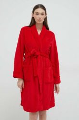 Lauren Ralph Lauren szlafrok kolor czerwony. Czerwone szlafroki damskie Lauren Ralph Lauren, m, bez wzorów, z materiału, bez ramiączek. Za 419.99 zł.