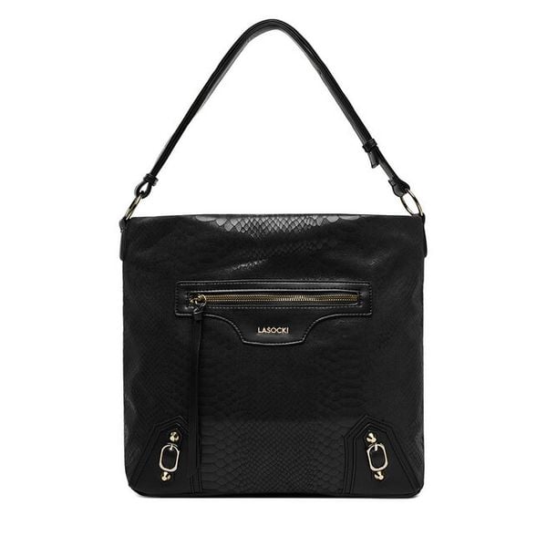 Torebka Lasocki. Czarne torebki klasyczne Lasocki, bez wzorów, klasyczne, bez dodatków. Za 199.99 zł.