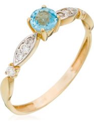 OR ÉCLAT Złoty pierścionek "Rond d'amour" z cyrkonią rozmiar: 60. Żółte pierścionki Or Éclat, z cyrkonią, złote. Za 826.99 zł.