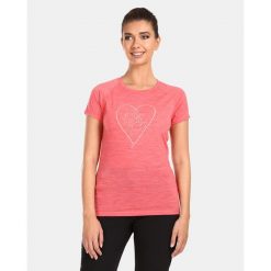 T-shirt da donna in lana merino Kilpi ZARJA-W. Czerwone t-shirty Kilpi, l, bez wzorów, z wełny, sportowe, bez kołnierzyka, bez ramiączek. Za 215.49 zł.