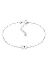 Elli Damski naszyjnik z symbolem Evil Eye w groszkowy trend z emalią w srebrze próby 925 Sterling Silver Bransoletki 1 ct. Szare bransoletki Elli, z materiału, srebrne. Za 208.99 zł.