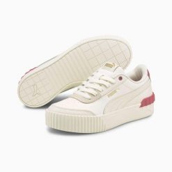 Buty sportowe damskie Puma CARINA LIFT 37303112. Brązowe buty treningowe Puma, bez wzorów, z materiału, bez zapięcia. Za 184.26 zł.