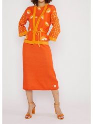 Blutsgeschwister Kardigan "Mingle Mangleartistic" w kolorze pomarańczowym rozmiar: XL. Pomarańczowe swetry Blutsgeschwister, xl, bez wzorów, z bawełny, bez ramiączek. Za 288.95 zł.