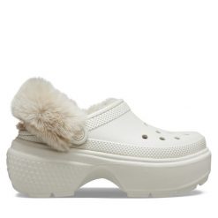 Klapki Crocs. Brązowe klapki Crocs, bez wzorów, bez obcasa, bez zapięcia. Za 269.99 zł.