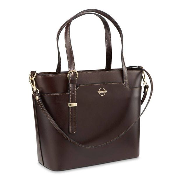 Shopperka klasyczna BETLEWSKI BVP-109 c. brązowa. Brązowe torebki klasyczne Betlewski, bez wzorów, ze skóry, klasyczne, bez dodatków. Za 439.00 zł.