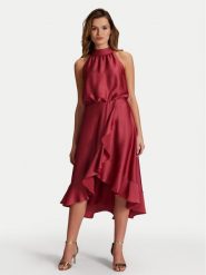 Swing Sukienka koktajlowa 5AH04500 Czerwony Regular Fit. Czerwone sukienki Swing, bez wzorów, z syntetyku, wizytowe, bez kołnierzyka, bez ramiączek. Za 429.99 zł.