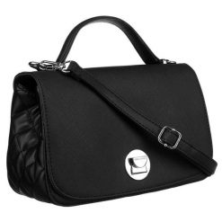 Elegancka torebka w czarnym kolorze crossbody z pikowanymi bokami - David Jones. Czarne torebki klasyczne David Jones, bez wzorów, ze skóry ekologicznej, eleganckie, na ramię, pikowane, bez dodatków. Za 87.50 zł.