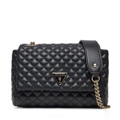 Torebka Guess. Czarne listonoszki Guess, z aplikacjami, bez dodatków. Za 349.99 zł.