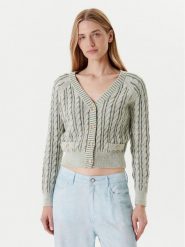 Guess Kardigan W5YR15 Z3OU0 Zielony Regular Fit. Zielone swetry Guess, l, z aplikacjami, z bawełny, bez ramiączek. Za 479.99 zł.