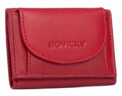 Portfel damski Rovicky R-21-LFN czerwony. Czerwone portfele ROVICKY, bez wzorów, ze skóry. Za 45.00 zł.