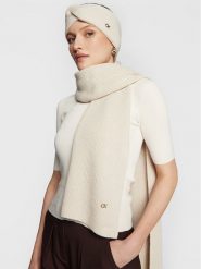 Calvin Klein Szalik Re-Lock K60K610415 Beżowy. Brązowe szaliki i kominy Calvin Klein, bez wzorów, z materiału. Za 599.99 zł.