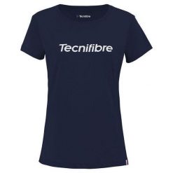 Damski bawełniany T-shirt Tecnifibre Team. Niebieskie t-shirty TECNIFIBRE, xs, bez wzorów, z bawełny, sportowe, bez kołnierzyka, bez ramiączek. Za 79.99 zł.