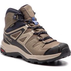 Trekkingi SALOMON - X Radiant Mid Gtx W GORE-TEX 406746 20 V0 Bungee Cord/Vintage Kaki/Velvet Morning. Brązowe buty trekkingowe Salomon, bez wzorów, z gore-texu, bez zapięcia, outdoorowe, gore-tex. W wyprzedaży za 399.00 zł.