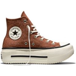 Buty sportowe Converse Ctas Double Stack. Brązowe buty treningowe Converse, bez wzorów, z zamszu, bez zapięcia. Za 590.00 zł.