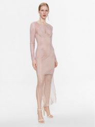 Blugirl Blumarine Sukienka koktajlowa RA3184-J6633 Różowy Regular Fit. Czerwone sukienki Blugirl Blumarine, l, bez wzorów, z syntetyku, wizytowe, bez kołnierzyka, bez ramiączek. Za 1,549.00 zł.