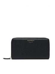 Emporio Armani Portfel EW000366 AF19568 Czarny. Czarne portfele Emporio Armani, bez wzorów, ze skóry. Za 1,039.00 zł.