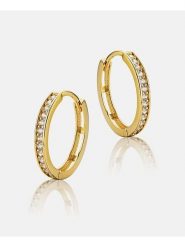 Revoni Złote kolczyki-kreole z cyrkoniami rozmiar: onesize. Żółte kolczyki Revoni, z cyrkonią, złote. Za 1,935.99 zł.