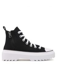 Converse Trampki Chuck Taylor All Star Lugged Lift Hi A03011C Czarny. Czarne trampki Converse, bez wzorów, z materiału, retro, bez zapięcia. Za 209.99 zł.