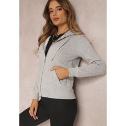 Jasnoszara Bluza z Kapturem Zapinana na Suwak Bastian. Szare bluzy Renee, na jesień, l, bez wzorów, z polaru, bez ramiączek, z kapturem. W wyprzedaży za 87.99 zł.