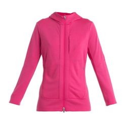 Bluza trekkingowa damska icebreaker Quantum III Zip Hood. Czerwone bluzy Icebreaker, s, bez wzorów, sportowe, bez ramiączek, bez kaptura. Za 659.99 zł.