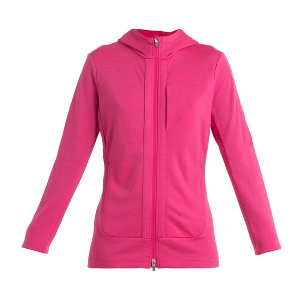 Bluza trekkingowa damska icebreaker Quantum III Zip Hood. Czerwone bluzy Icebreaker, s, bez wzorów, sportowe, bez ramiączek, bez kaptura. Za 659.99 zł.