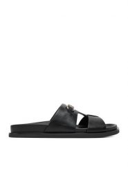 Nine West Klapki CEO-JDNW-05 Czarny. Czarne klapki Nine West, bez wzorów, ze skóry, bez obcasa, bez zapięcia. Za 169.99 zł.